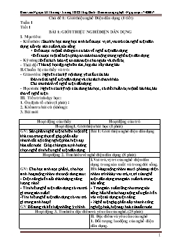 Giáo án môn Công nghệ lớp 9 - Tuần 1 đến tuần 6