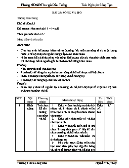 Giáo án môn Địa lý lớp 6 - Bài 23: Sông và hồ