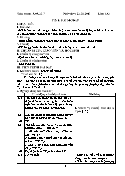 Giáo án môn Địa lý lớp 6 (cả năm)