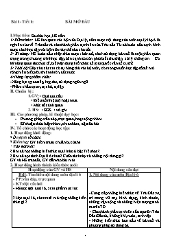 Giáo án môn Địa lý lớp 6 - Tiết 1 đến tiết 7