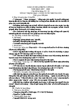 Giáo án hoạt động GDNGLL chủ điểm tháng 11 + 12: Tôn sư trọng đạo + uống nước nhớ nguồn