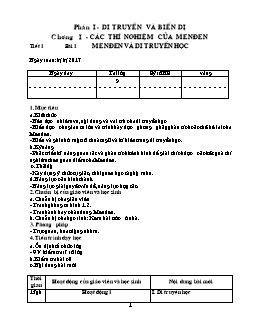 Giáo án môn học Sinh học lớp 9 (cả năm)