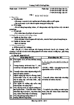 Giáo án môn Sinh học lớp 8 - Tiết 1 đến tiết 35