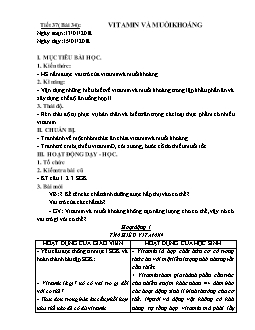 Giáo án môn Sinh học lớp 8 - Tiết 37 đến tiết 41