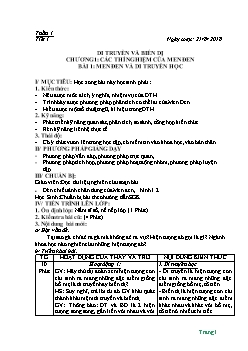 Giáo án môn Sinh học lớp 9 - Tiết 1 đến tiết 69