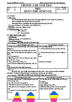 Giáo án môn Sinh học lớp 9 - Tuần 25, 26