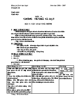 Giáo án môn Thể dục 6 - Bài 32: Các loại quả chính