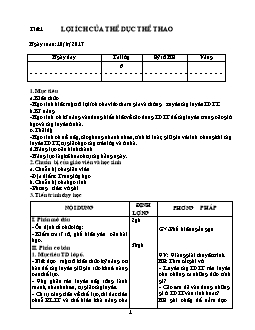 Giáo án môn Thể dục 6 năm 2017