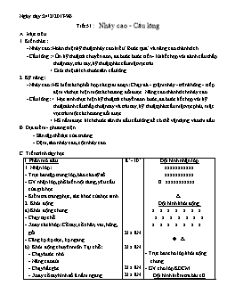 Giáo án môn Thể dục 6 - Tiết 51, 52
