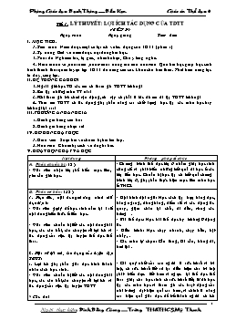 Giáo án môn Thể dục 6 - Trường TH & THCS Mỹ Thanh