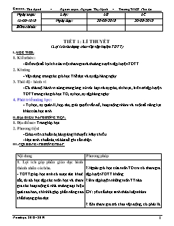 Giáo án môn Thể dục 6 - Trường THCS Phả Lễ - Năm học: 2018 - 2019