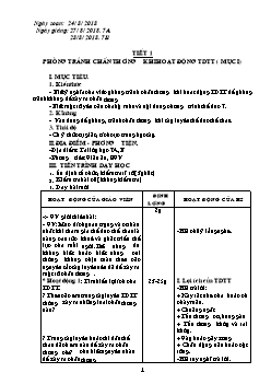 Giáo án môn Thể dục 7 năm 2018