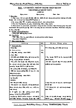 Giáo án môn Thể dục 7 - Trường TH & THCS Mỹ Thanh