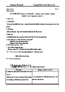 Giáo án môn Thể dục 8 - Tiết 1 đến tiết 70