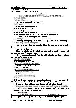 Giáo án: Sinh học 7 kì 1 - Trường PTDTBTTHCS Nà Hỳ