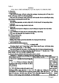 Giáo án Sinh học 7 kỳ 1