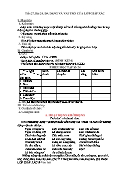 Giáo án Sinh học 7 tiết 27 bài 24: Đa dạng và vai trò của lớp giáp xác