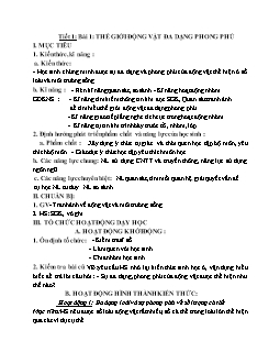 Giáo án Sinh học lớp 7 học kỳ 1