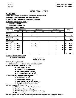 Giáo án Sinh học lớp 7 tiết 18: Kiểm tra 1 tiết