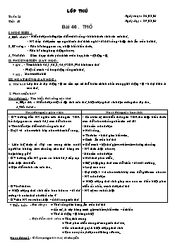 Giáo án Sinh học lớp 7 tiết 48: Thỏ