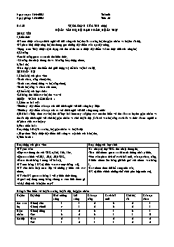 Giáo án Sinh học lớp 7 tiết 52: Sự đa dạng của thú (tiếp) bộ ăn sâu bọ, bộ gặm nhấm, bộ ăn thịt