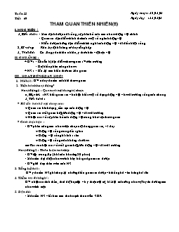 Giáo án Sinh học lớp 7 tiết 69: Tham quan thiên nhiên (tt)