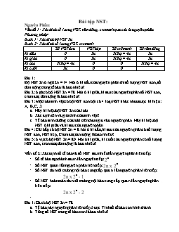 Giáo án Sinh học lớp 9 - Bài tập NST