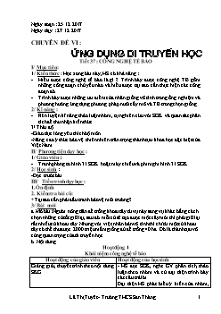 Giáo án Sinh học lớp 9 - Chuyên đề: Ứng dụng di truyền học