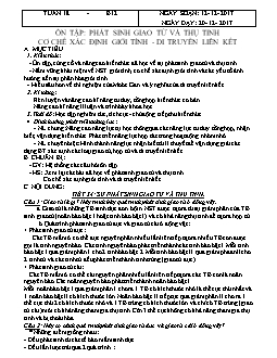 Giáo án Sinh học lớp 9 - Tuần 18