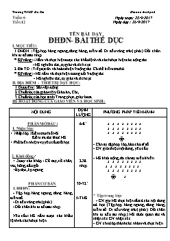 Giáo án Thể dục 6, kì I - Tiết 12: Đội hình đội ngũ - Bài thể dục