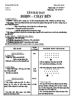 Giáo án Thể dục 6, kì I - Tiết 14: Đội hình đội ngũ – chạy bền