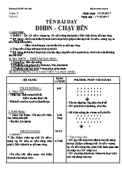 Giáo án Thể dục 6, kì I - Tiết 17: Đội hình đội ngũ – chạy bền