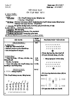 Giáo án Thể dục 6, kì I - Tiết 33: Ôn tập học kì I