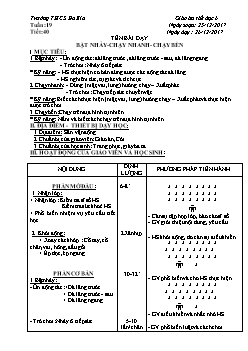 Giáo án Thể dục 6, kì II - Tiết 40: Bật nhảy - Chạy nhanh - chạy bền