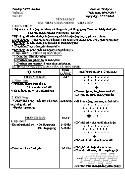 Giáo án Thể dục 6, kì II - Tiết 42: Bật nhảy - Chạy nhanh – chạy bền