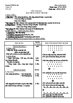 Giáo án Thể dục 6, kì II - Tiết 43: Bật nhảy - Chạy nhanh