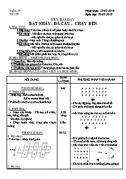 Giáo án Thể dục 6, kì II - Tiết 59: Bật nhảy - Đá cầu - chạy bền