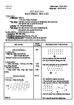 Giáo án Thể dục 6, kì II - Tiết 60: Bật nhảy - Đá cầu