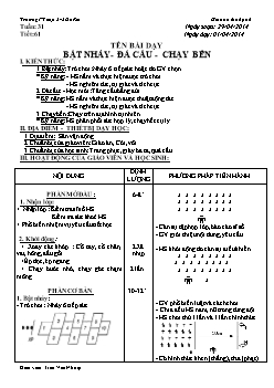 Giáo án Thể dục 6, kì II - Tiết 61: Bật nhảy - Đá cầu - chạy bền