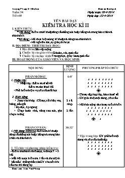 Giáo án Thể dục 6, kì II - Tiết 68: Kiểm tra học kì II