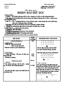 Giáo án Thể dục 6 - Tiết 3: Đội hình đội ngũ- Bài thể dục