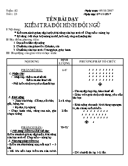 Giáo án Thể dục 8, kì I - Tiết 23: Kiểm tra đội hình đội ngũ
