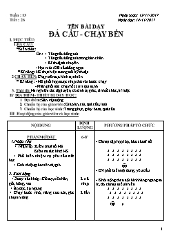 Giáo án Thể dục 8, kì I - Tiết 26: Đá cầu - Chạy bền