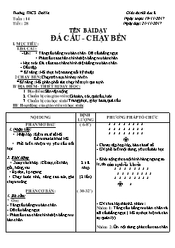 Giáo án Thể dục 8, kì I - Tiết 28: Đá cầu - Chạy bền