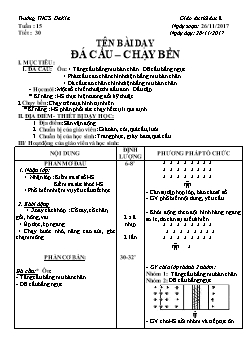 Giáo án Thể dục 8, kì I - Tiết 30: Đá cầu – chạy bền