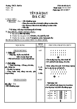 Giáo án Thể dục 8, kì I - Tiết 31: Đá cầu