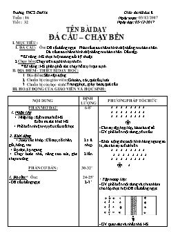 Giáo án Thể dục 8, kì I - Tiết 32: Đá cầu – chạy bền