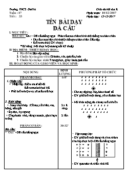 Giáo án Thể dục 8, kì I - Tiết 33: Đá cầu