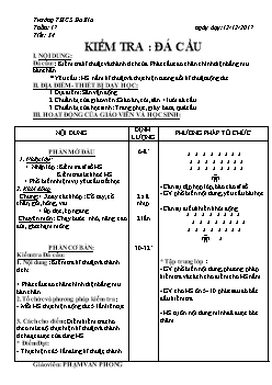 Giáo án Thể dục 8, kì I - Tiết 34: Kiểm tra: Đá cầu