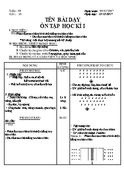 Giáo án Thể dục 8, kì I - Tiết 35: Ôn tập học kì I